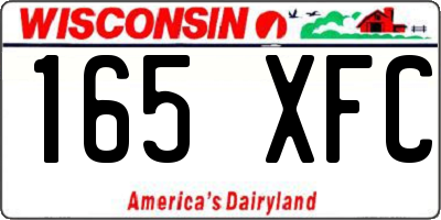 WI license plate 165XFC