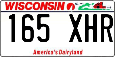 WI license plate 165XHR