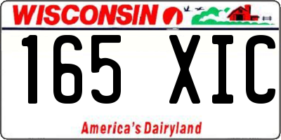 WI license plate 165XIC
