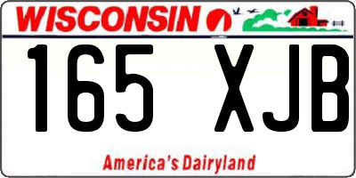 WI license plate 165XJB