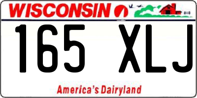 WI license plate 165XLJ