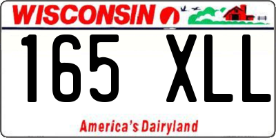 WI license plate 165XLL