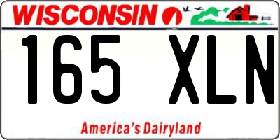 WI license plate 165XLN