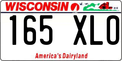 WI license plate 165XLO