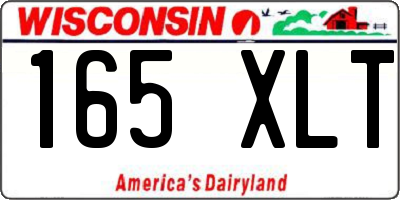 WI license plate 165XLT