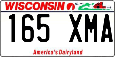WI license plate 165XMA