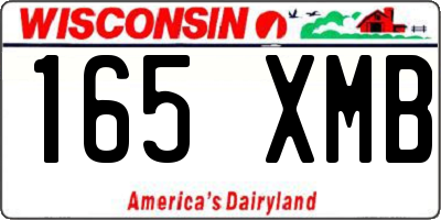 WI license plate 165XMB