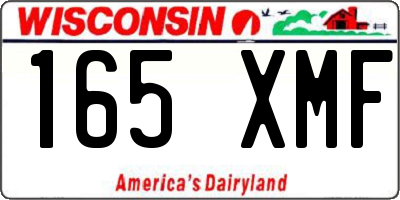 WI license plate 165XMF