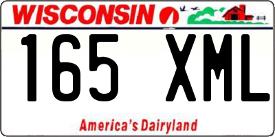 WI license plate 165XML