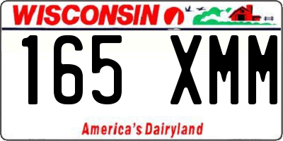 WI license plate 165XMM