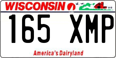 WI license plate 165XMP