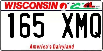 WI license plate 165XMQ