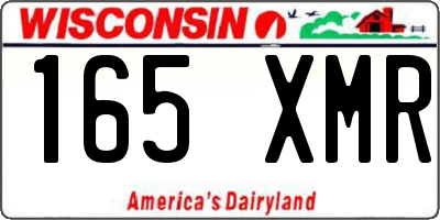 WI license plate 165XMR