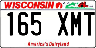 WI license plate 165XMT