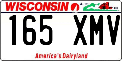 WI license plate 165XMV