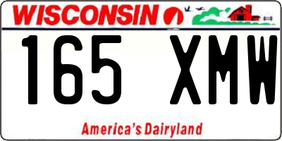 WI license plate 165XMW