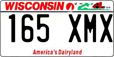 WI license plate 165XMX