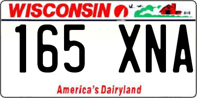 WI license plate 165XNA