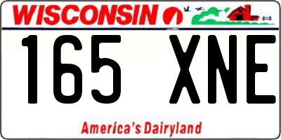 WI license plate 165XNE