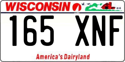 WI license plate 165XNF