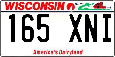 WI license plate 165XNI