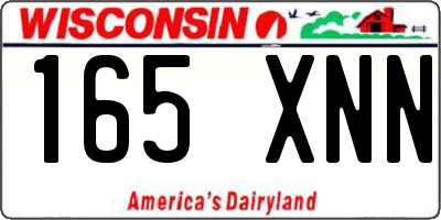 WI license plate 165XNN
