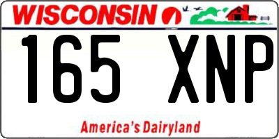 WI license plate 165XNP