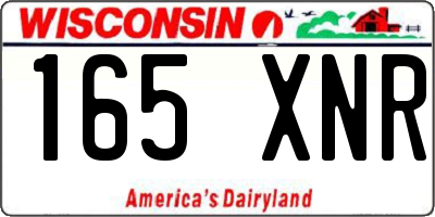 WI license plate 165XNR