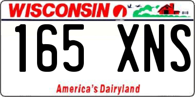 WI license plate 165XNS
