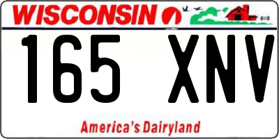 WI license plate 165XNV
