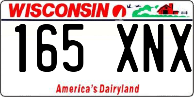 WI license plate 165XNX