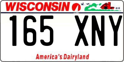 WI license plate 165XNY