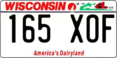 WI license plate 165XOF