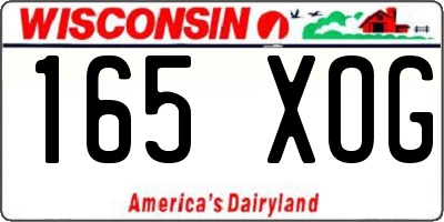 WI license plate 165XOG