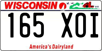 WI license plate 165XOI