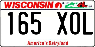 WI license plate 165XOL
