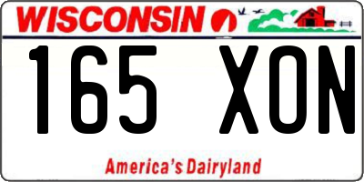 WI license plate 165XON