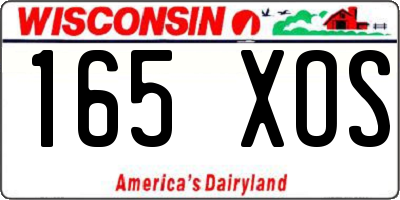 WI license plate 165XOS