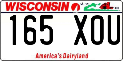 WI license plate 165XOU