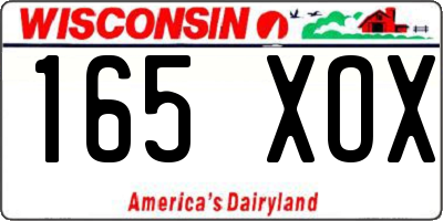 WI license plate 165XOX