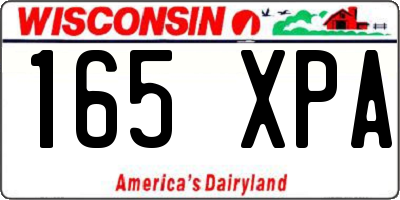 WI license plate 165XPA
