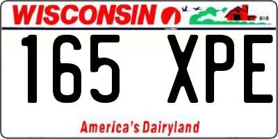 WI license plate 165XPE