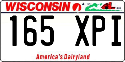 WI license plate 165XPI