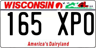 WI license plate 165XPO