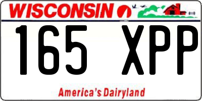 WI license plate 165XPP
