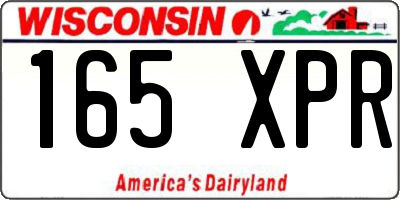WI license plate 165XPR