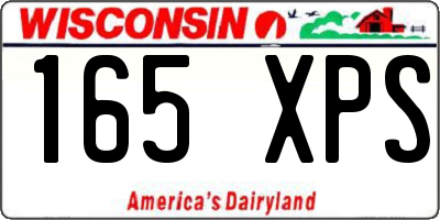 WI license plate 165XPS