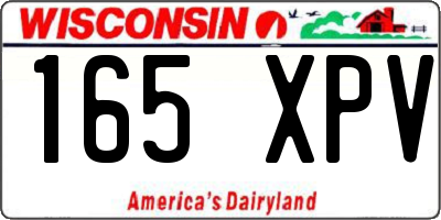WI license plate 165XPV