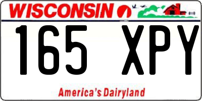 WI license plate 165XPY