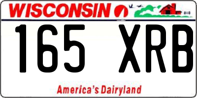 WI license plate 165XRB